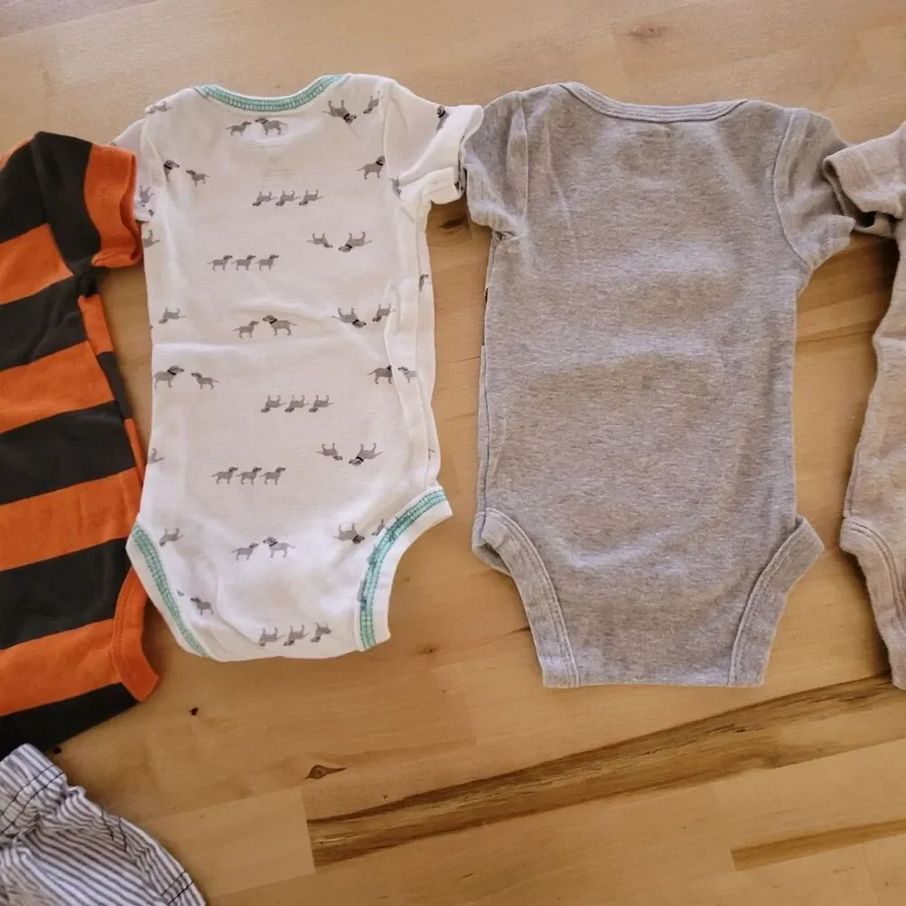 Infant Baby Boy Clothing Lot NB 0-3m OshKosh Carter's NEW One Piece Shorts Blue